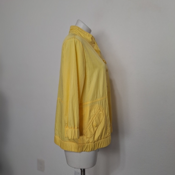 Zenergy by Chico’s Yellow Boho Gorpcore Lightweight Windbreaker Jacket Size L - Picture 11 of 13